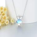 wholesale 925 Sterling Silver Blue Opalite Bunny Rabbit Pendant Necklace-0-2