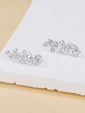wholesale TOUPOP S925 Sterling Silver Ear Climbers Earrings For Women Silver Earrings For Women Hypoallergenic Crawler Earrings Gift For Her -0-2