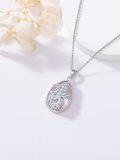 wholesale Bunny Necklace For Women Sterling Silver Teardrop Moonstone Tree Of Life Pendant Necklaces Rabbit Jewelry Christmas Gifts For Women Mom Her -0-4