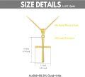 wholesale 14K White Gold Polished Cross Pendant Chain Necklace for Women Girls 20 + Extender-0-31