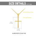 wholesale 14K White Gold Polished Cross Pendant Chain Necklace for Women Girls 20 + Extender-0-31