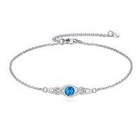 wholesale 925 Sterling Silver Celtic Knot Bracelet w Mustard Seed Moonstone Birthstone-B-12-December