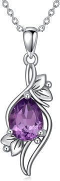 wholesale  Sterling Silver Amethyst Pendant Necklace for Women -0-0