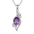 wholesale 925 Sterling Silver Amethyst Pendant Necklace for Women-0-0