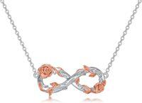 wholesale TOUPOP Infinity Rose Necklaces For Women 925 Sterling Silver Anniversary Jewelry Birthday Mothers Day Gifts For Mom Wife Her -undefined