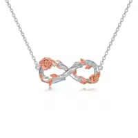 TOUPOP Sterling Silver Infinity Rose Necklace For Women Anniversary Birthday Mothers Day Gifts-undefined