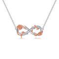 TOUPOP Sterling Silver Infinity Rose Necklace For Women Anniversary Birthday Mothers Day Gifts-0-0