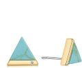 wholesale 925 Sterling Silver Triangle Turquoise & Rose Gold Cubic Zirconia Studs for Women (1 ct)-0-6