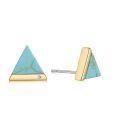 wholesale 925 Sterling Silver Rose Gold Plated Turquoise Triangle Cz Stud Earrings-0-6