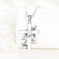 wholesale 925 Sterling Silver Saint Michael Archangel Cross Pendant Necklace for Men & Women-0-3