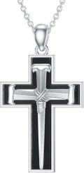 wholesale Sterling Silver 3 Nail Cross Pendant Christian Jewelry Gift for Men 22+2 -0-7