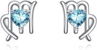 wholesale 925 Sterling Silver Aquarius Heart Stud Earrings for Women Astrology Gift-Virgo
