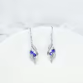 TOUPOP Sterling Silver Aquamarine September Birthstone Dangle Earrings-0-2