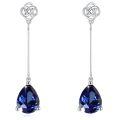 wholesale 925 Sterling Silver Blue Sapphire Celtic Knot Drop Earrings for Women-0-0