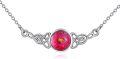 wholesale 925 Sterling Silver Ruby and Mustard Seed Celtic Knot Pendant Necklace for Women-0-0