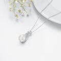 wholesale 925 Sterling Silver Infinity Freshwater Pearl and Cubic Zirconia Pendant Necklace for Women-0-2