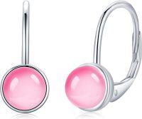 wholesale 925 Sterling Silver 7mm Egg Cut Birthstone Leverback Drop Earrings for Women Girls-October Birthstone