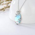 wholesale Sterling Silver Rose Flower Necklace with Gemstone Dainty Pendant Jewelry for Women Mom Mother s Day Birthday Gift-0-10