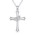 wholesale 925 Sterling Silver Cross Pendant With Butterfly-0-0