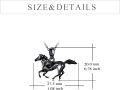 wholesale 925 Sterling Silver Black Geometric Horse Pendant Necklace for Women 30cm -0-3