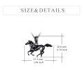 wholesale 925 Sterling Silver Geometric Horse Pendant Necklace For Men-0-3