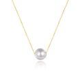 wholesale 925 Sterling Silver 14k Gold Plated Pearl Necklace Wholesale Elegant Simple Design-0-0