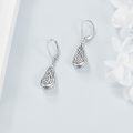 wholesale 925 Sterling Silver Celtic Knot Teardrop Dangle Leverback Earrings - Irish  for Women-0-3
