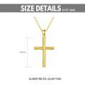 wholesale 14K Gold Cross Pendant Necklace with Chain - 19mm for Women s-0-1