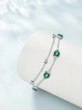wholesale Sterling Silver Birthstone Anklet Bracelets for Women Gifts-0-5