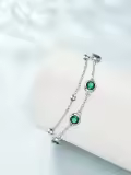 wholesale 925 Sterling Silver Birthstone Anklet Bracelets for Women Gifts-0-5