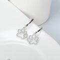 wholesale 925 Sterling Silver Dog Paw Print Cubic Zirconia Huggie Hoop Earrings for Women and Girls-0-2