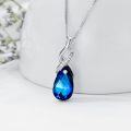 wholesale TOUPOP Sterling Silver Infinity Pendant Necklace With Blue Teardrop Crystal Anniversary Christmas Birthday Valentines Mothers Day Jewelryfor Womenher Wife Mom -0-2