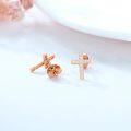 wholesale 14K Gold Moissanite Cross Earrings for Women, Nickel-Free Hypoallergenic, 11mm x 7mm, 0.9g-0-3