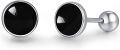 wholesale 925 Sterling Silver Black Onyx Round 5mm Tiny Stud Earrings for Women Hypoallergenic Twist Back-0-0