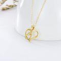 wholesale 14K Gold 2 Hearts Dainty CZ Pendant Necklace for Women Gifts-0-2