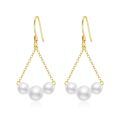 wholesale 14K Gold 3-Pearl Drop Earrings for Women - Elegant  Set-0-0