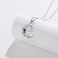 wholesale 925 Sterling Silver Celtic Knot Blue Heart and Number 30 Moon Pendant Necklace for Women Girls-0-2