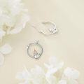 wholesale 925 Sterling Silver Duck Hoop Earrings with Yellow Stone - Cute Bird  for Girls and Women-0-2