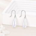 wholesale 925 Sterling Silver Teardrop Pearl Threader Earrings with Long Tassels and Hooks-0-2