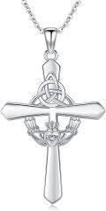 wholesale 925 Sterling Silver Lilith Claddagh Cross Celtic Knot Necklace Pendant Pagan s for Women Men-0-0