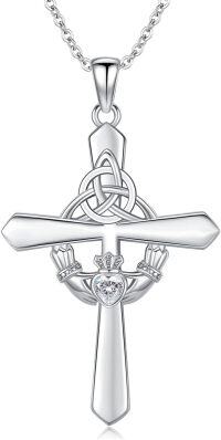 wholesale 925 Sterling Silver Lilith Claddagh Cross Celtic Knot Necklace Pendant Pagan s for Women Men-Claddagh
