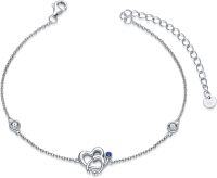 wholesale Sterling Silver Birthstone Stethoscope Bracelet for Women Nurse Doctor Gift-Simulated Sapphire