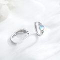 wholesale 925 Sterling Silver Moonstone Celtic Hoop Earrings Hypoallergenic Gift-0-4
