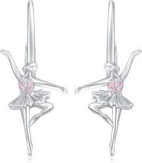 wholesale 925 Sterling Silver Birthstone Crystal Ballerina Earrings for Women-Ballet Earrings-G
