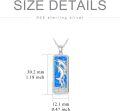 wholesale 925 Sterling Silver Blue Opal Dolphins Pendant Necklace Ocean s for Women-0-2