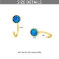 wholesale 14K Gold Blue Opal Round Infinity Heart Cross Triangle Lighting Daisy Huggie Hoop Earrings for Women-0-4