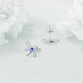 wholesale 925 Sterling Silver Blue Crystal Dragonfly Stud Earrings - Halloween  for Her-0-2