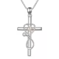 TOUPOP Sterling Silver Stethoscope Cross Heartbeat Pendant Nurse Jewelry-0-0