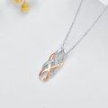 wholesale 925 Sterling Silver Rose Gold Plated Cubic Zirconia Accent Infinity Pendant Necklace for Women-0-2