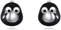 wholesale 925 Sterling Silver Penguin Stud Earrings for Women - Black and White Animal Jewelry-penguin earrings